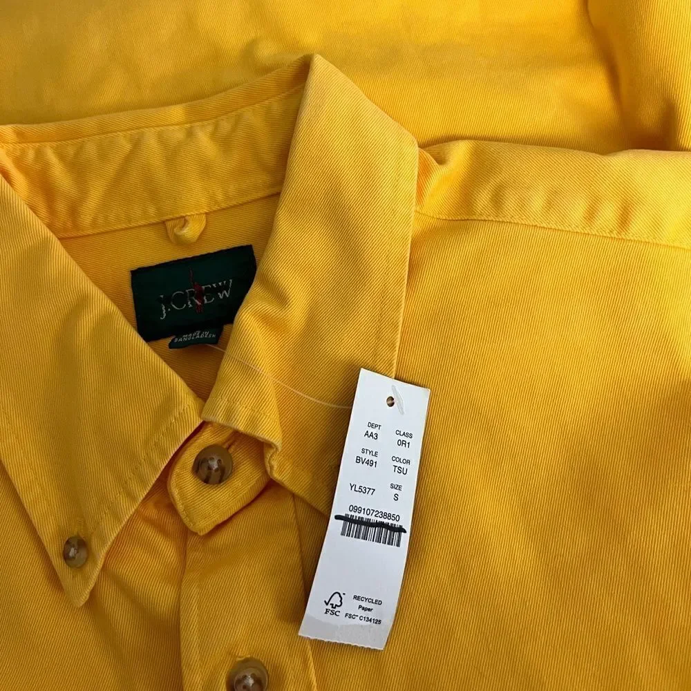 J.Crew Relaxed garment-dyed heavyweight twill shirt Men NWT Size S